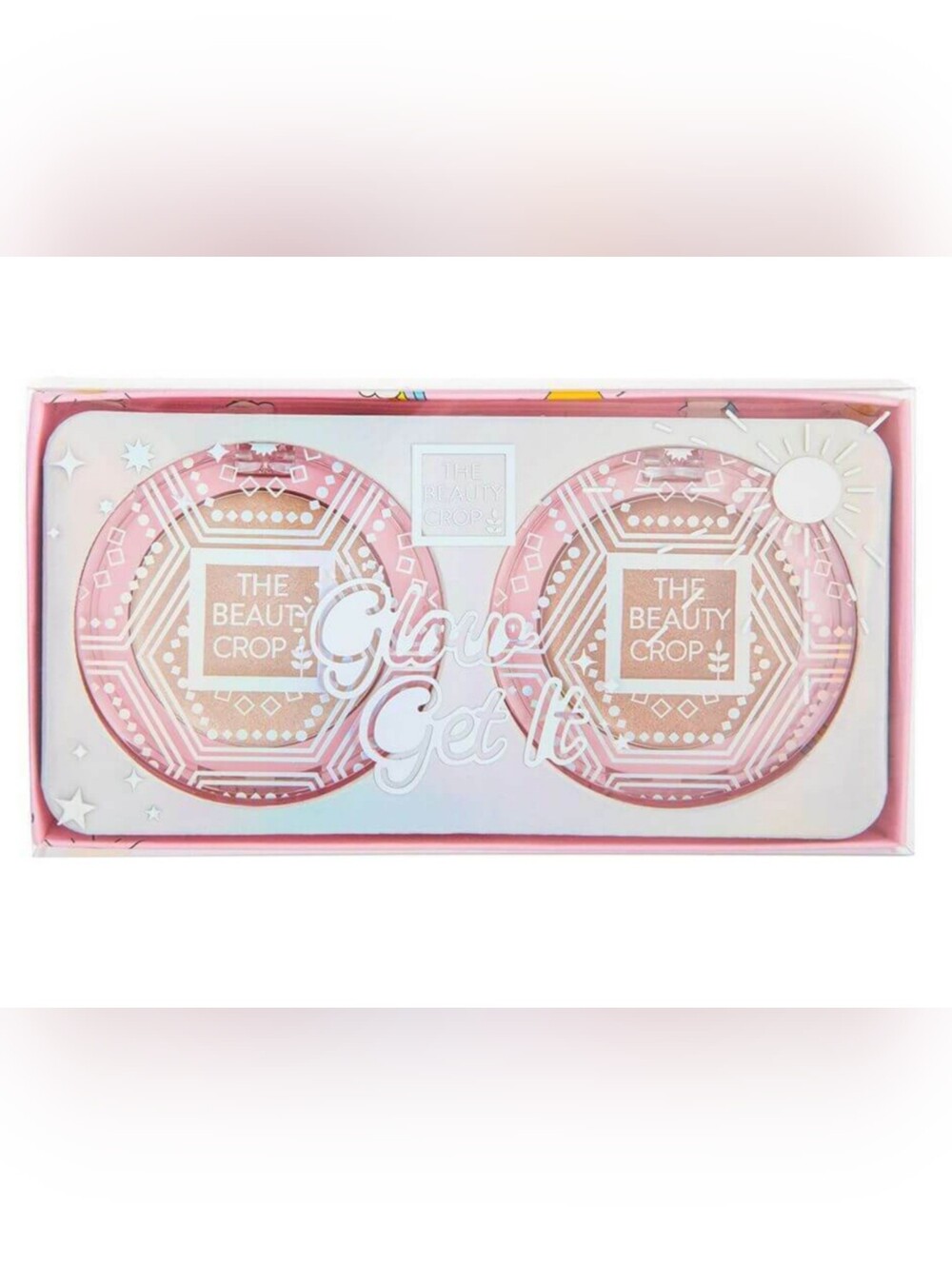 The Beauty Crop Glow Get It Highlighter Duo - Pink/Champagne Gold NEW